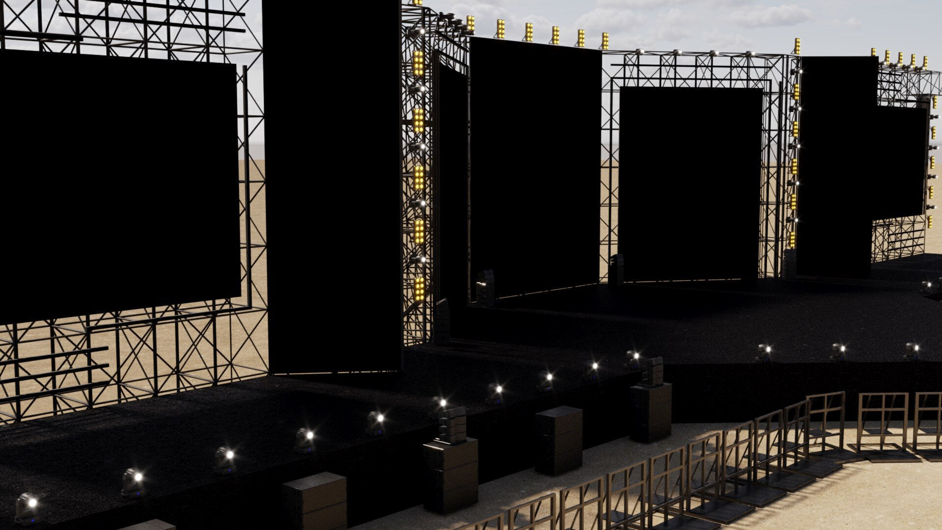 Concert Festival Stage Event 3D model_4