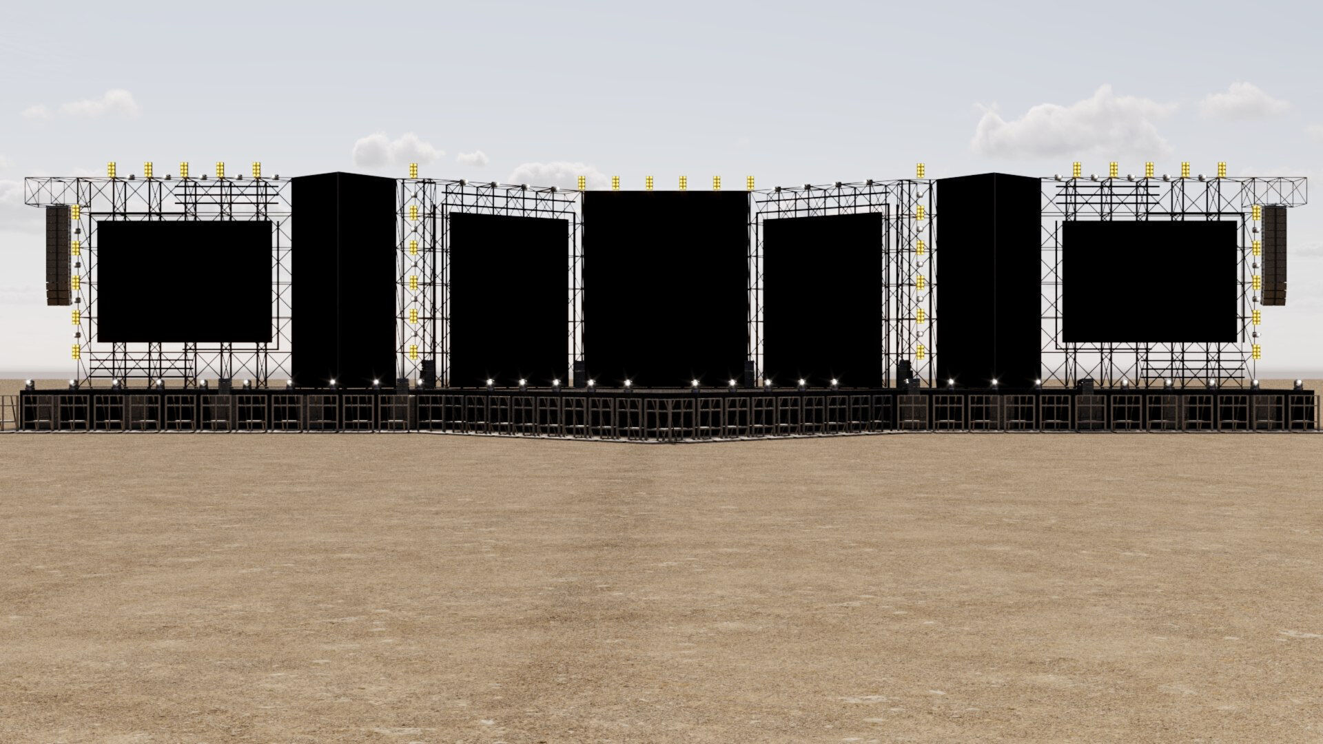 Concert Festival Stage Event 3D model_15