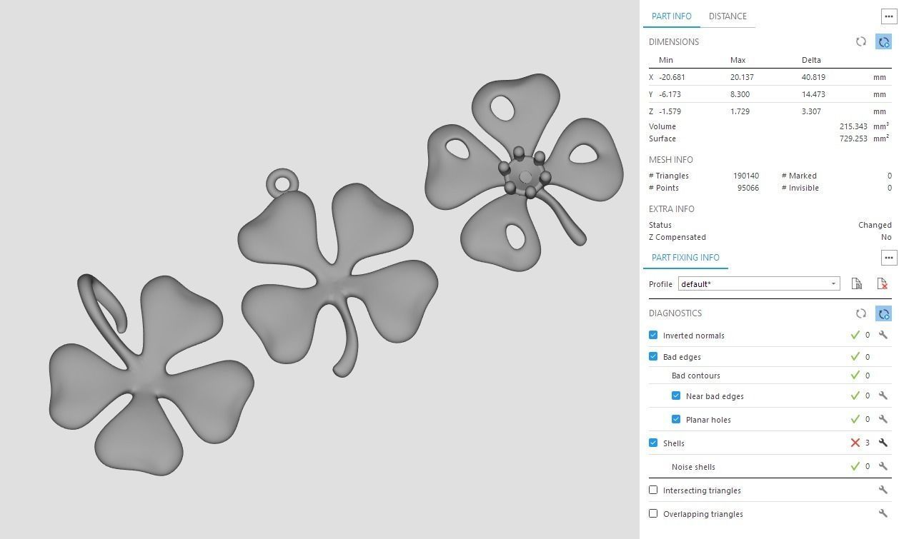 Tiny Clover Pendant 3D print model_6