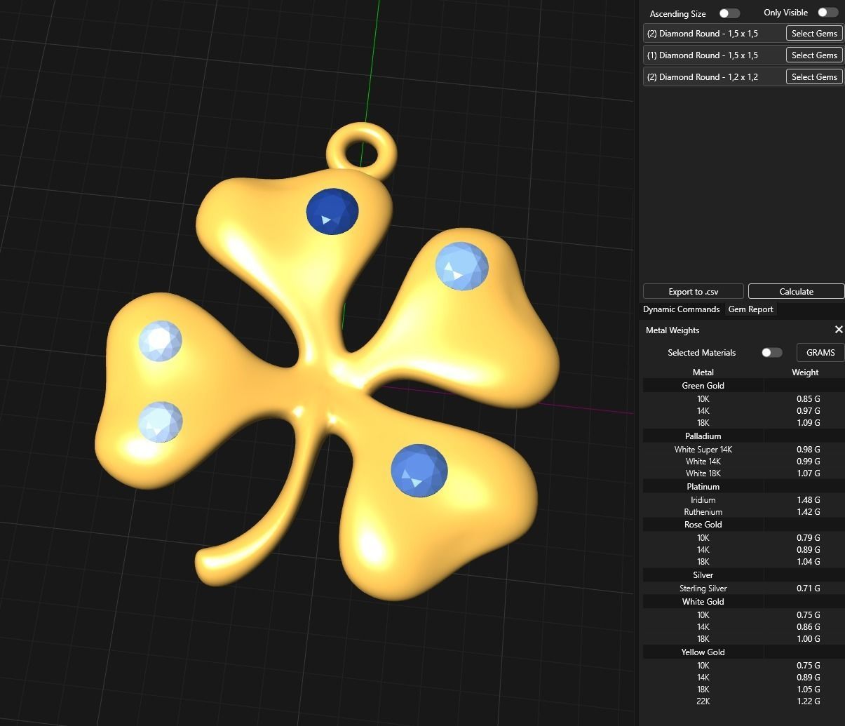 Tiny Clover Pendant 3D print model_4