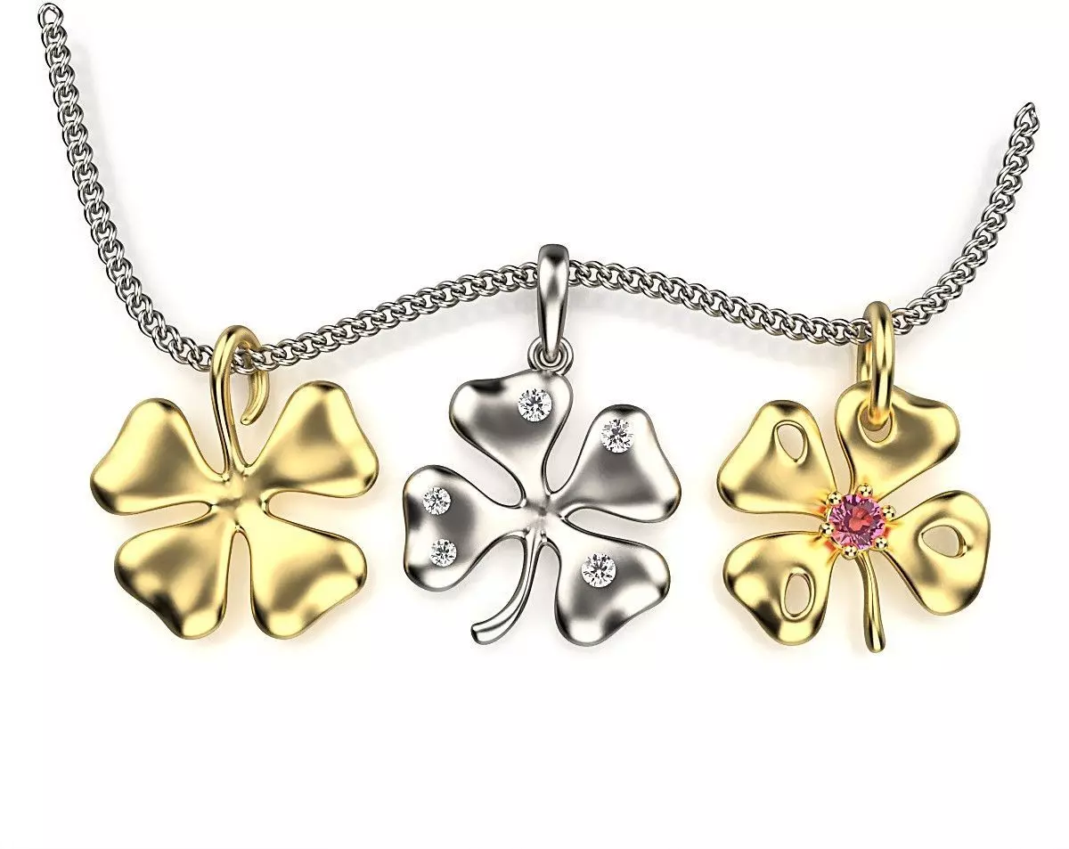 Tiny Clover Pendant 3D print model_0