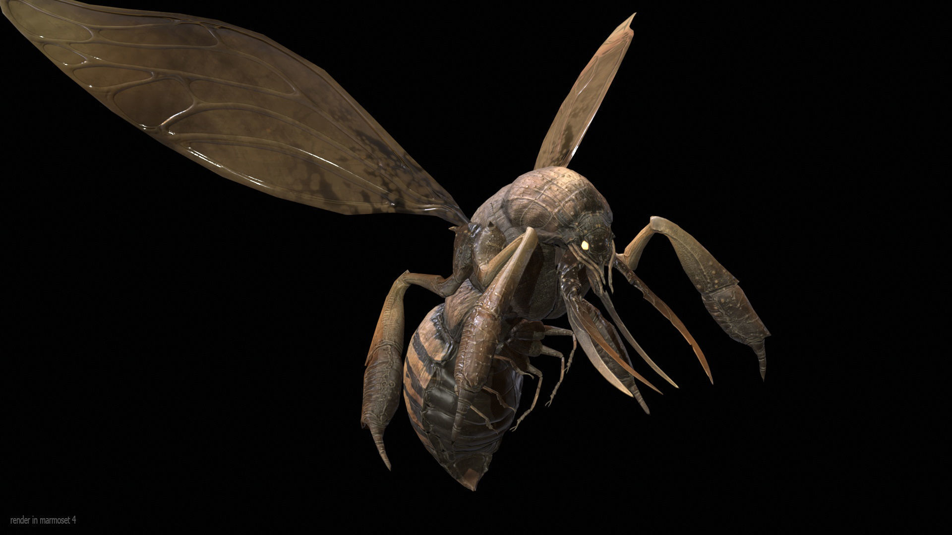 FlyingBugA3 Low-poly 3D model_2