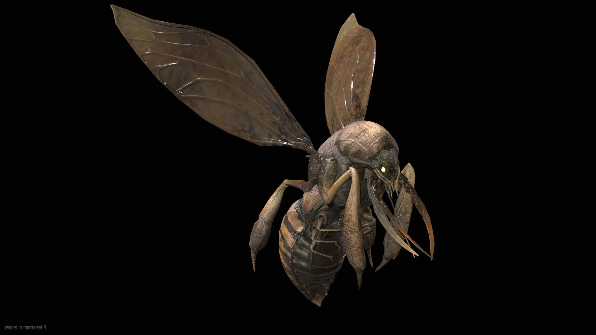 FlyingBugA3 Low-poly 3D model_3