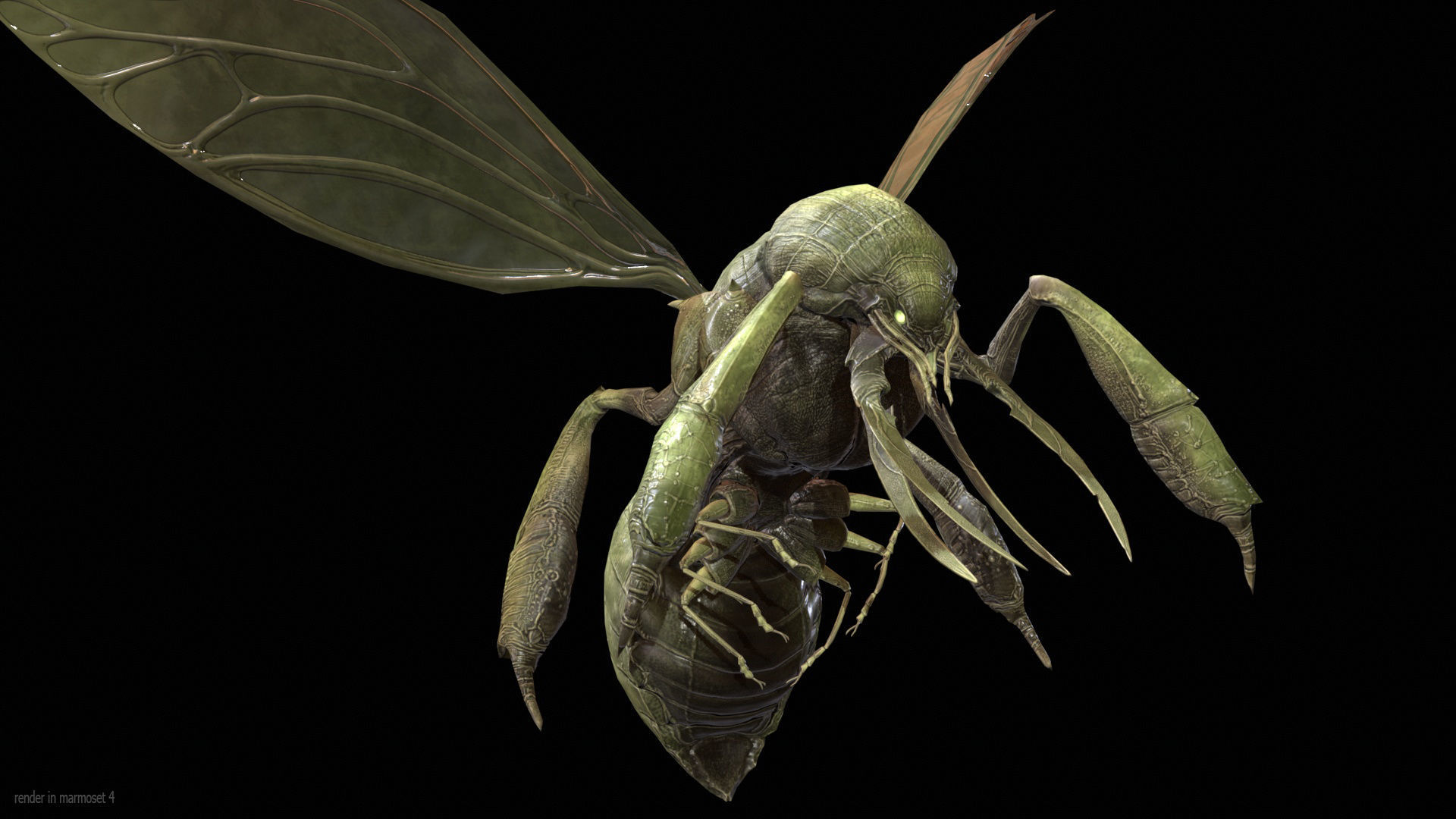 FlyingBugA3 Low-poly 3D model_5