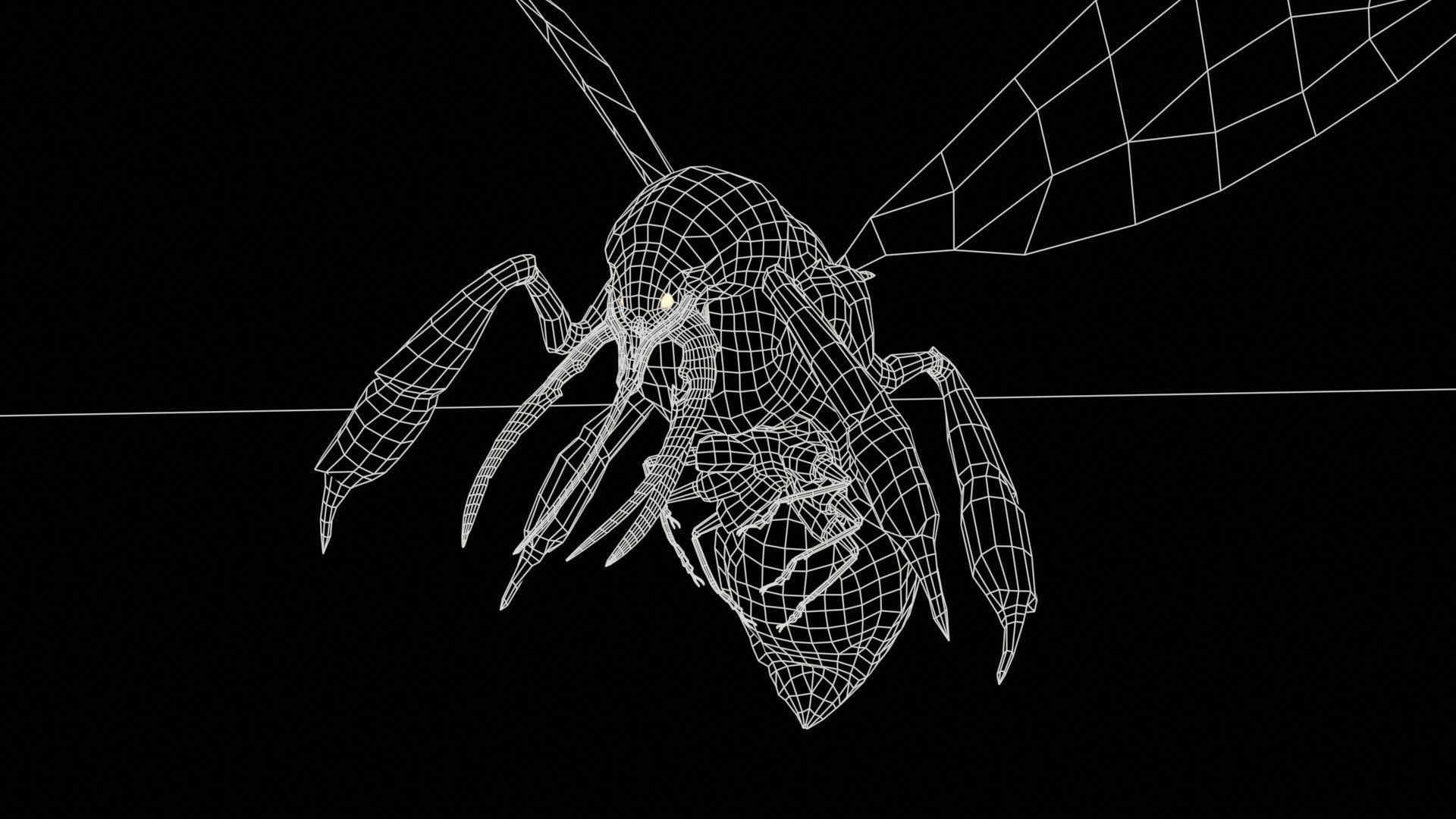 FlyingBugA3 Low-poly 3D model_9