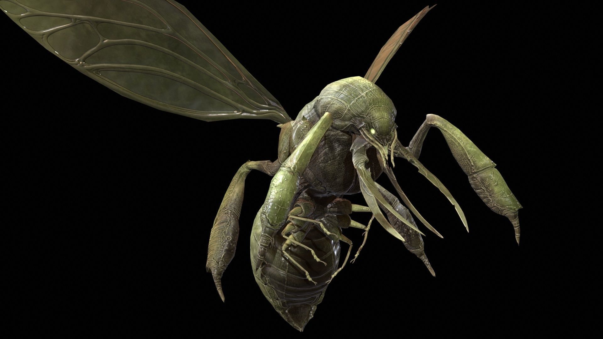 FlyingBugA3 Low-poly 3D model_10