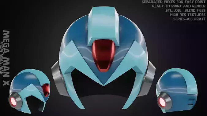 Mega man X Helmet for Cosplay 3D print model