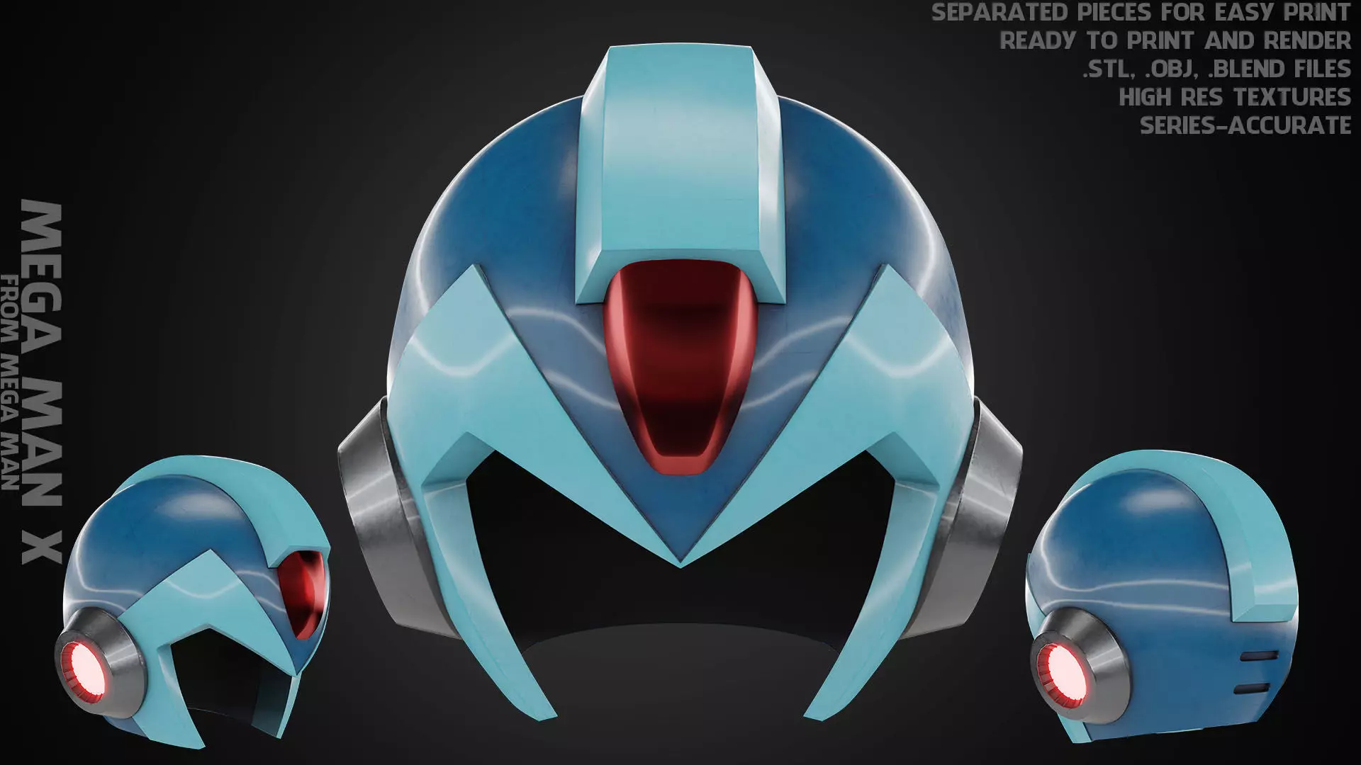 Mega man X Helmet for Cosplay 3D print model_0