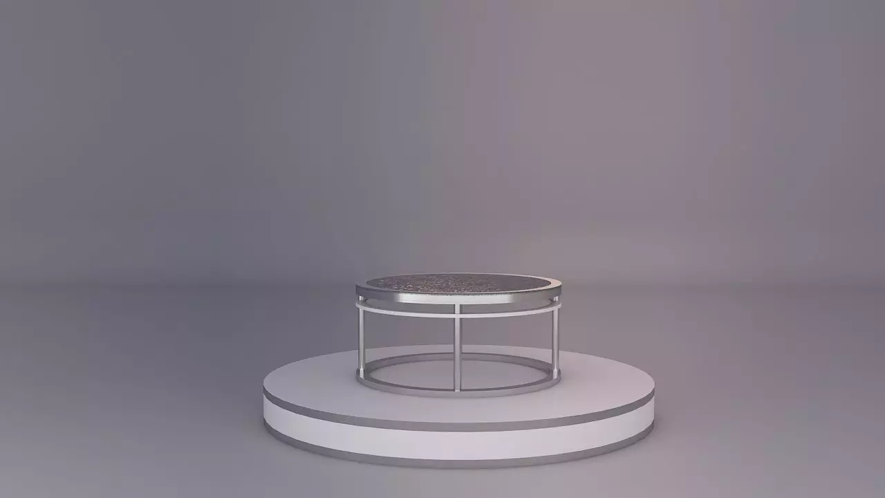 glass side table with stones Free 3D model_0
