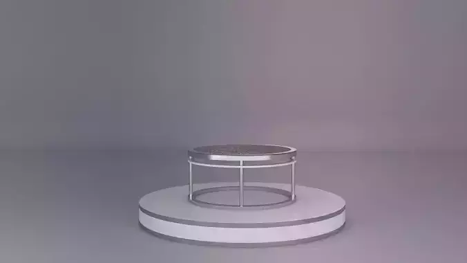 glass side table with stones