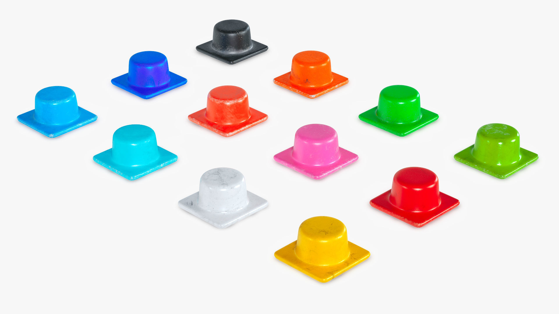 Mini Traffic Cone 1 Low-poly 3D model_3