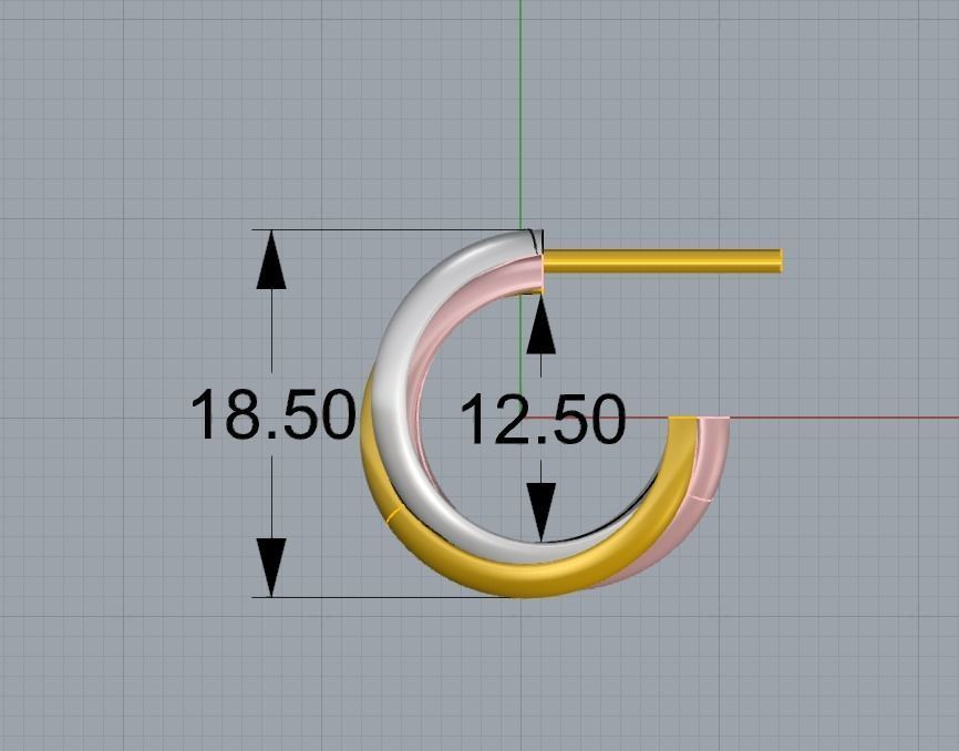 Earring Trinity  3D print model_2