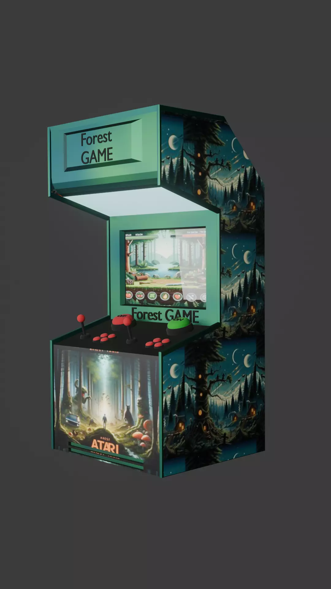 Game machine Atari Low-poly 3D model