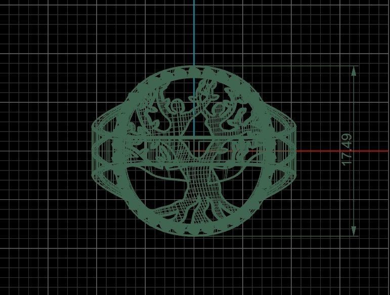 Gold ring with a tree in the form of a woman and a man 3D print model_6