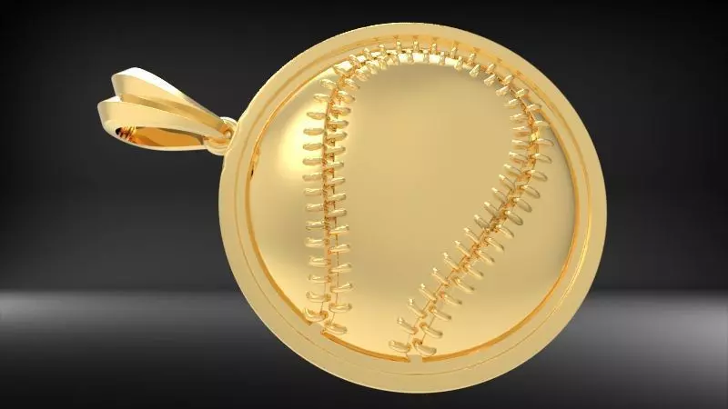 BaseBall Pendant Necklace Sports Jewelry Engrave Custom 3D print model