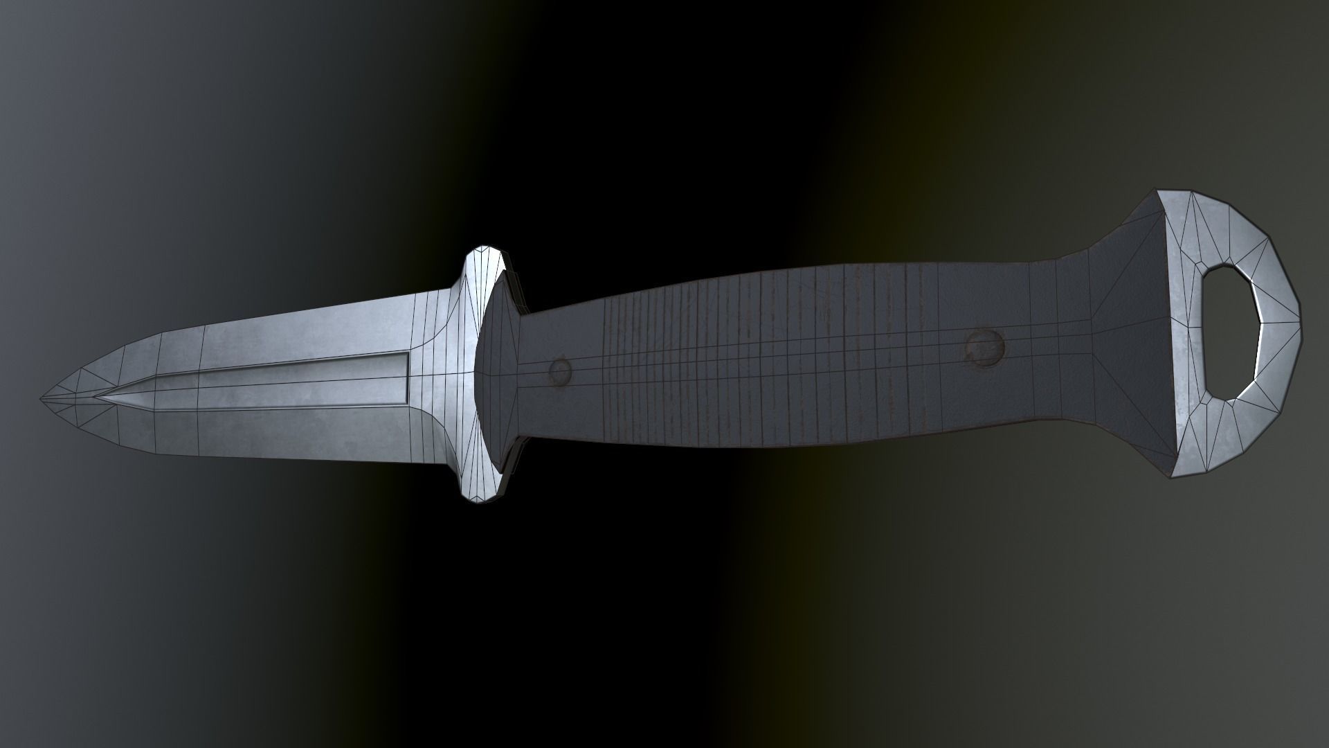 Knife 02 Low-poly 3D model_8