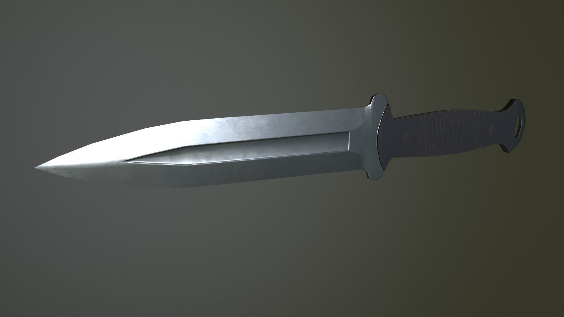 Knife 02 Low-poly 3D model_1