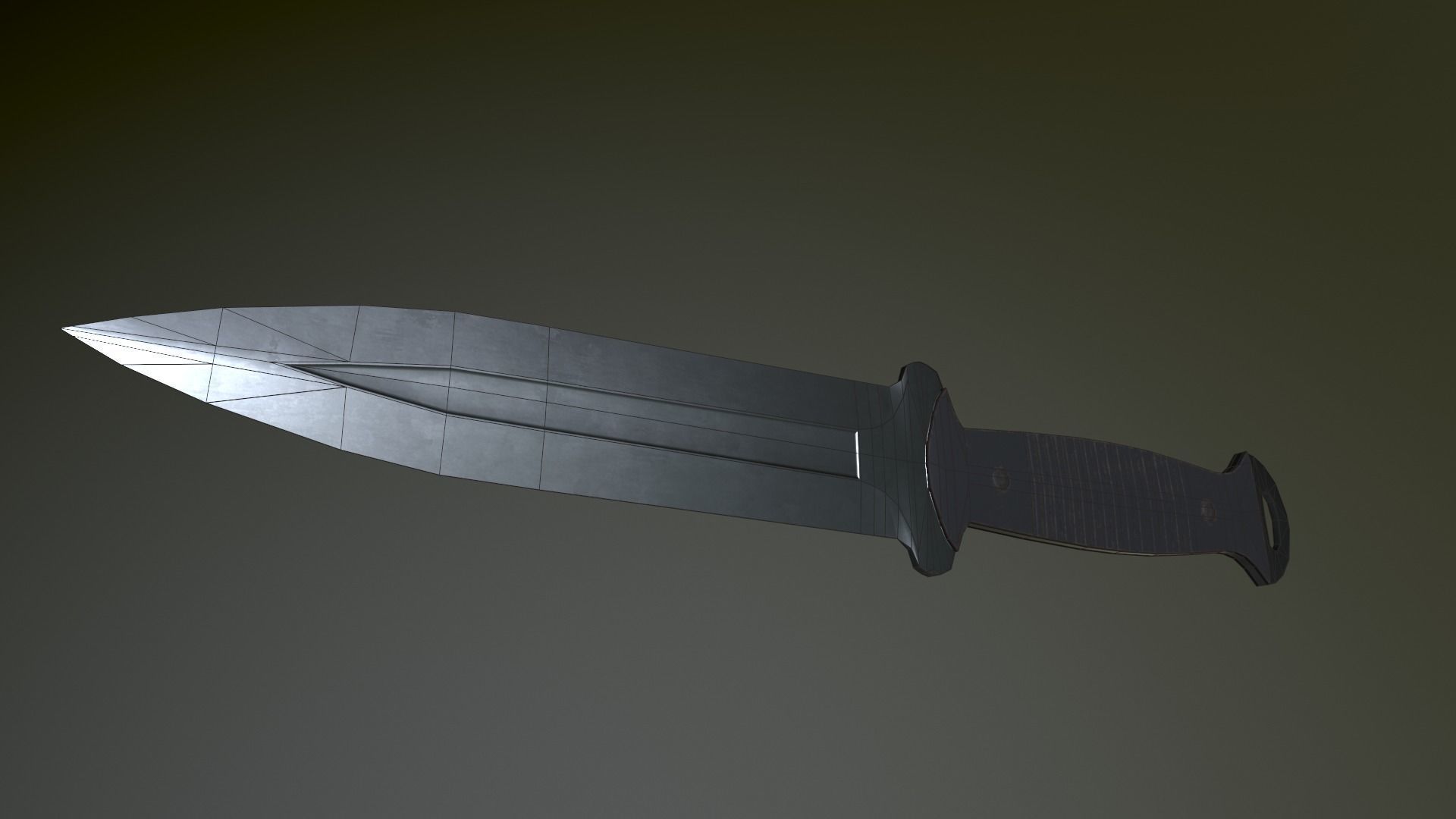 Knife 02 Low-poly 3D model_7