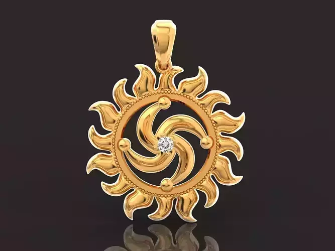 sun pendant Slavic symbols 1155
