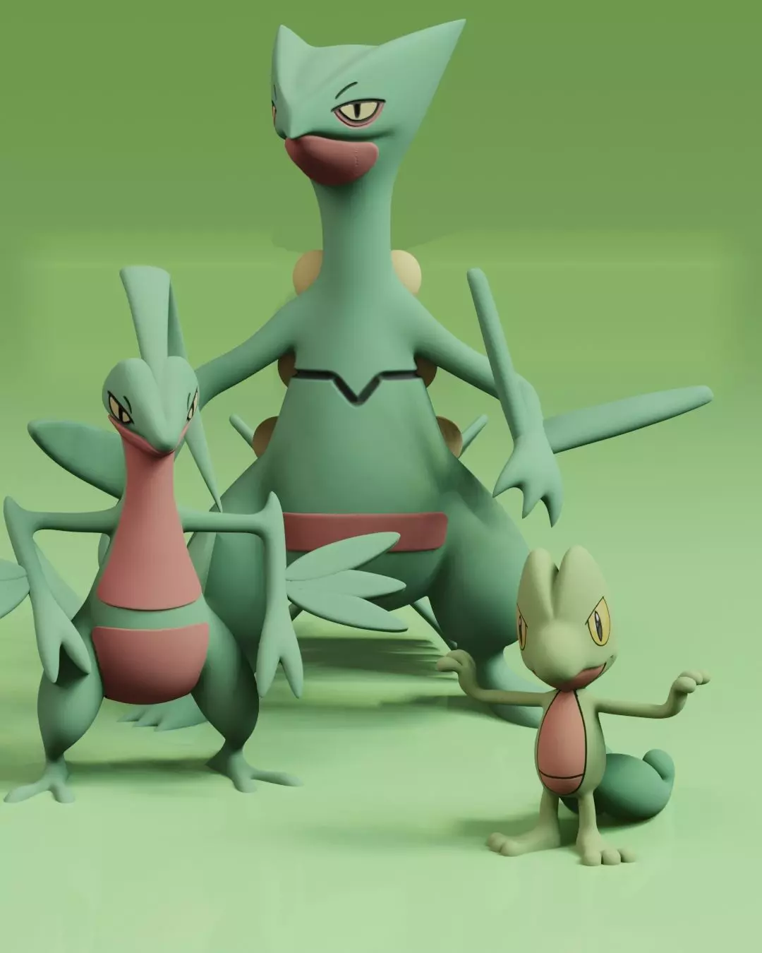Treecko evolution line pack 3D print model