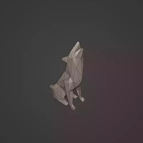 WOLF LOW POLY 3D print model