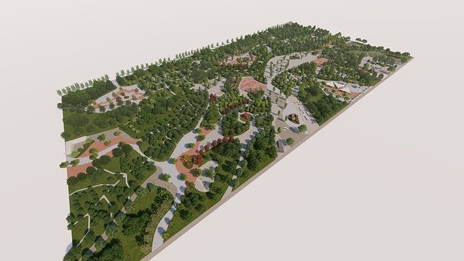 Master park-Regional park project-Private Park Landscape 3D model 5