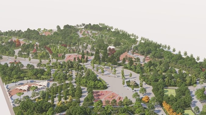 Master park-Regional park project-Private Park Landscape 3D model 4