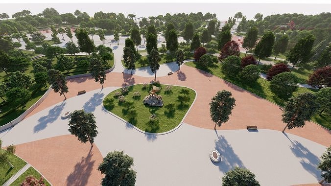 Master park-Regional park project-Private Park Landscape 3D model 7