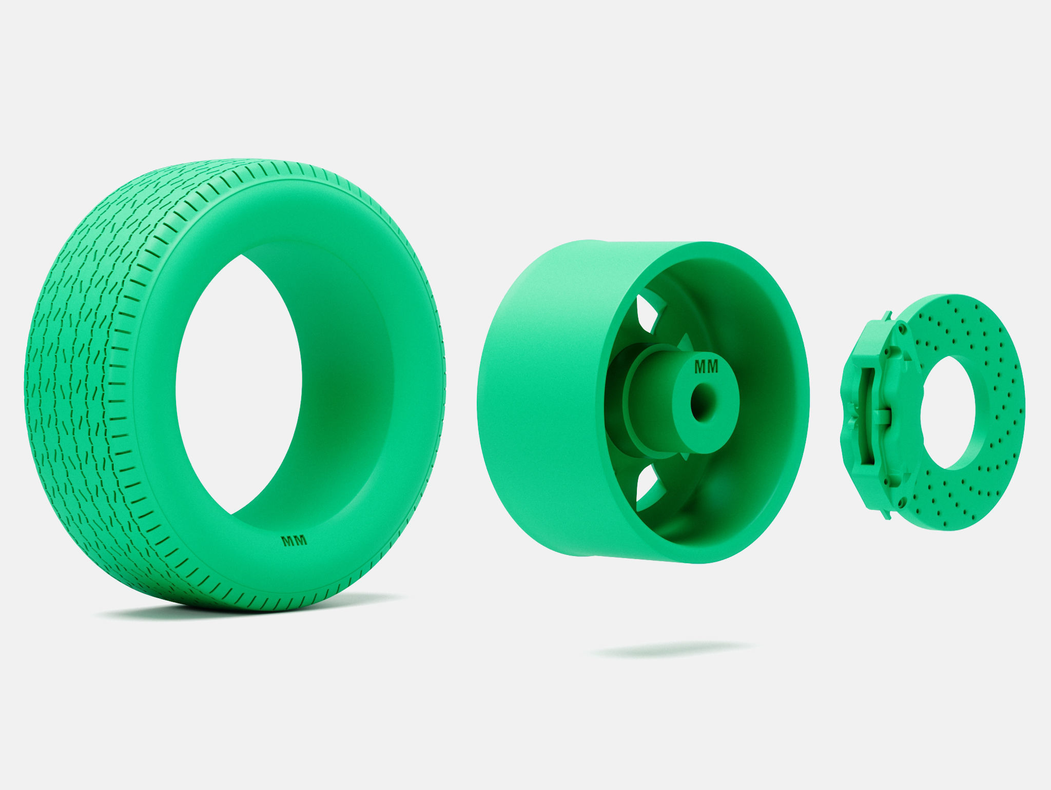 15x8 Minilite Wheel Goodyear Blue Streak 600 Tire 3D print model_6