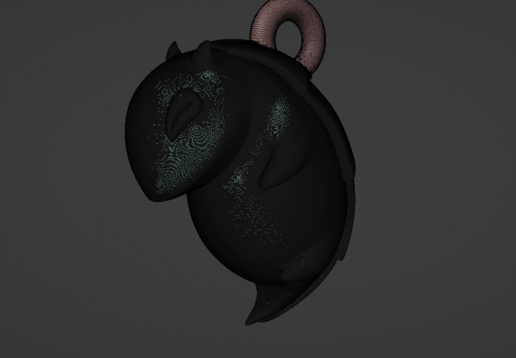 dizzy keychain 3D print model_2