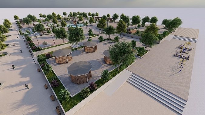 Master park-Regional park project-Private Park Landscape 3D model 3