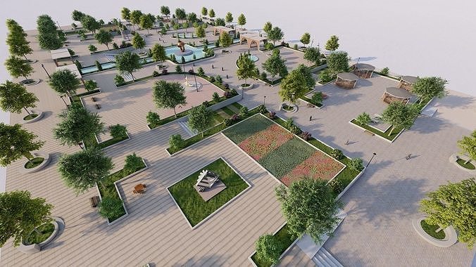 Master park-Regional park project-Private Park Landscape 3D model 4