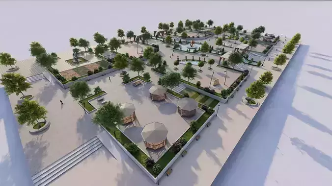 Master park-Regional park project-Private Park Landscape 3D model