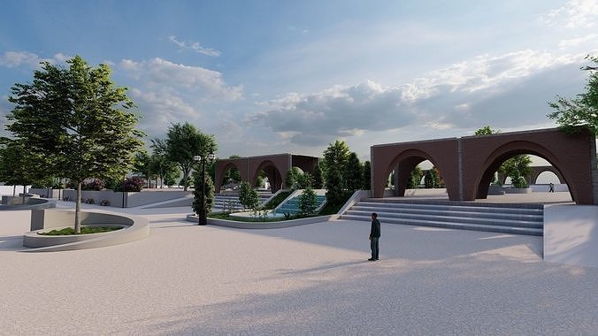 Master park-Regional park project-Private Park Landscape 3D model 5