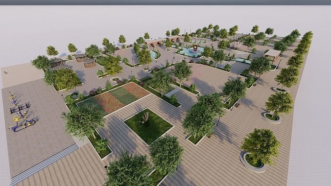 Master park-Regional park project-Private Park Landscape 3D model 6