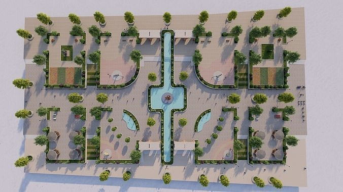 Master park-Regional park project-Private Park Landscape 3D model 2