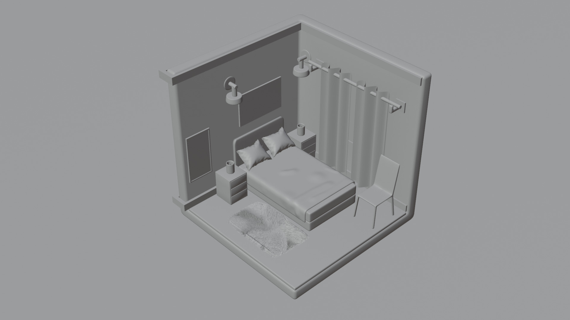 Small Bedroom 3D model_1
