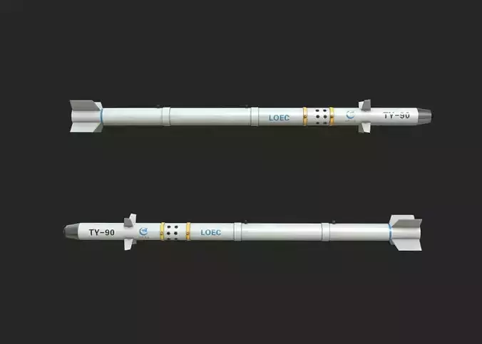 TY90 TY-90 AKK-90 AKK90 air-to-air missile Low-poly 3D model