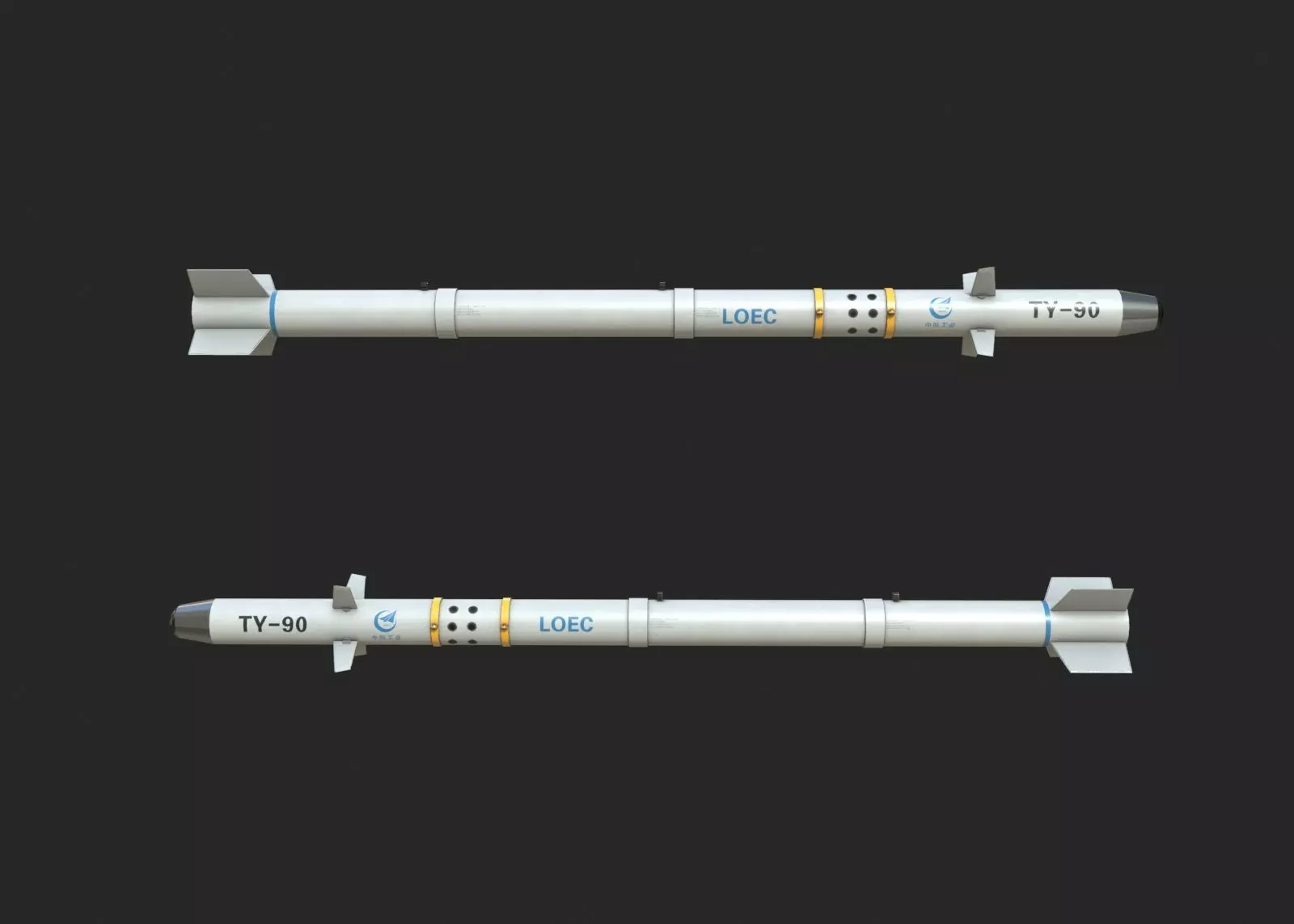 TY90 TY-90 AKK-90 AKK90 air-to-air missile Low-poly 3D model_0