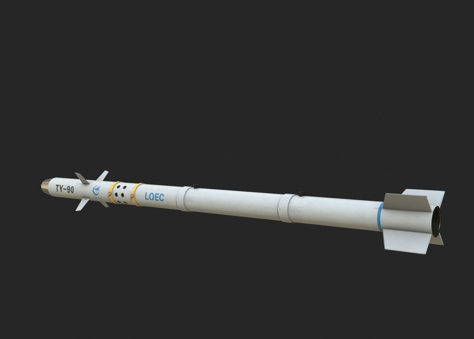 TY90 TY-90 AKK-90 AKK90 air-to-air missile Low-poly 3D model_4