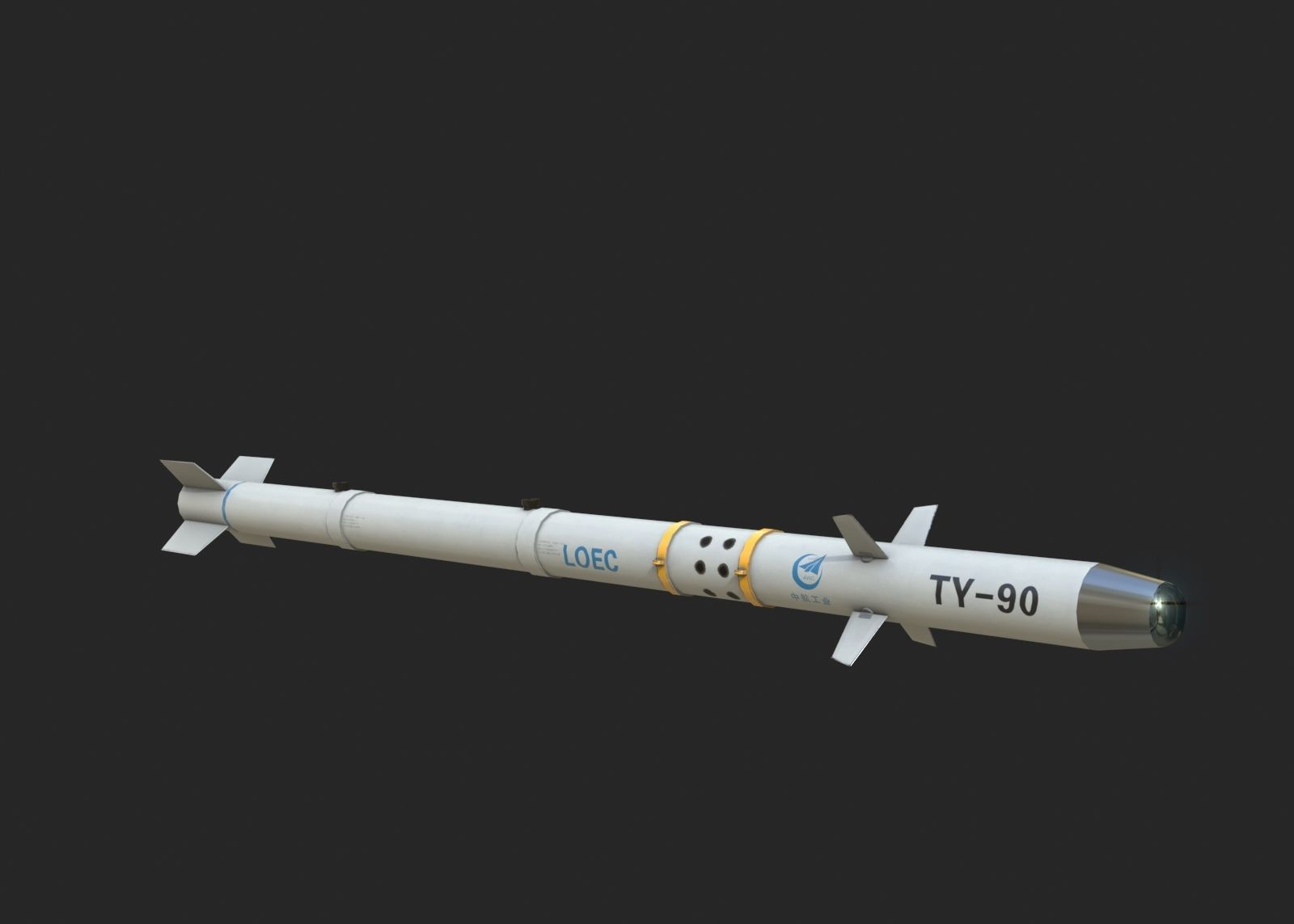 TY90 TY-90 AKK-90 AKK90 air-to-air missile Low-poly 3D model_2