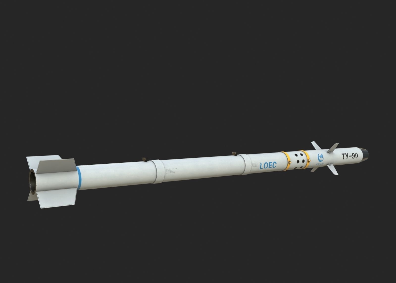 TY90 TY-90 AKK-90 AKK90 air-to-air missile Low-poly 3D model_3