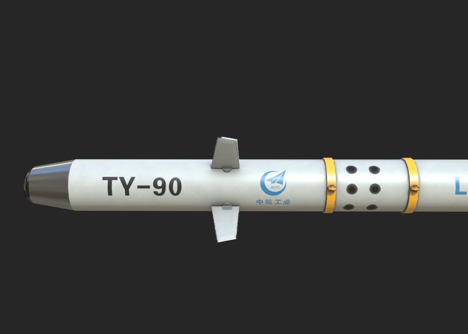 TY90 TY-90 AKK-90 AKK90 air-to-air missile Low-poly 3D model_6