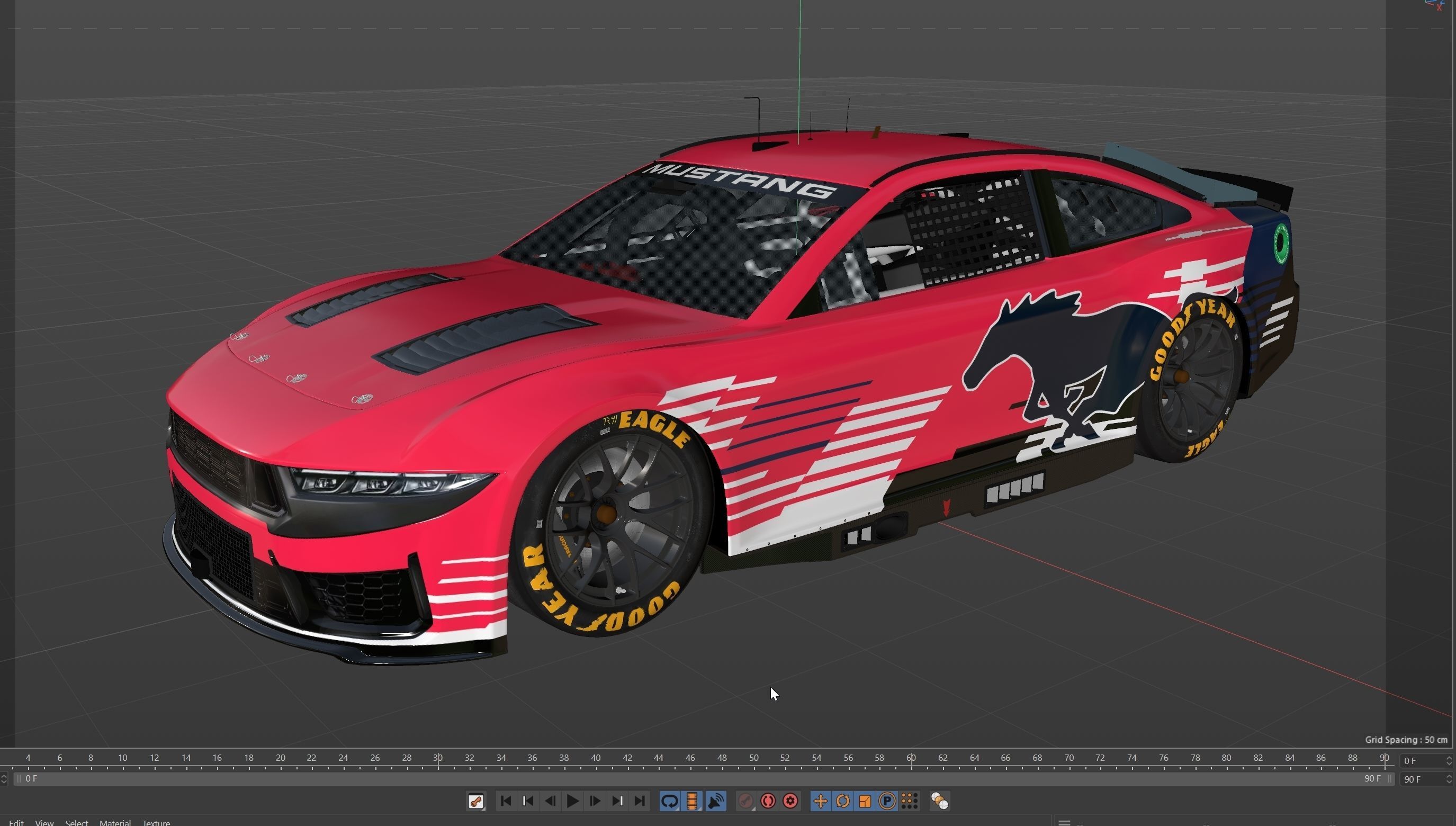 NASCAR Mustang 2024 Template 3D model_23