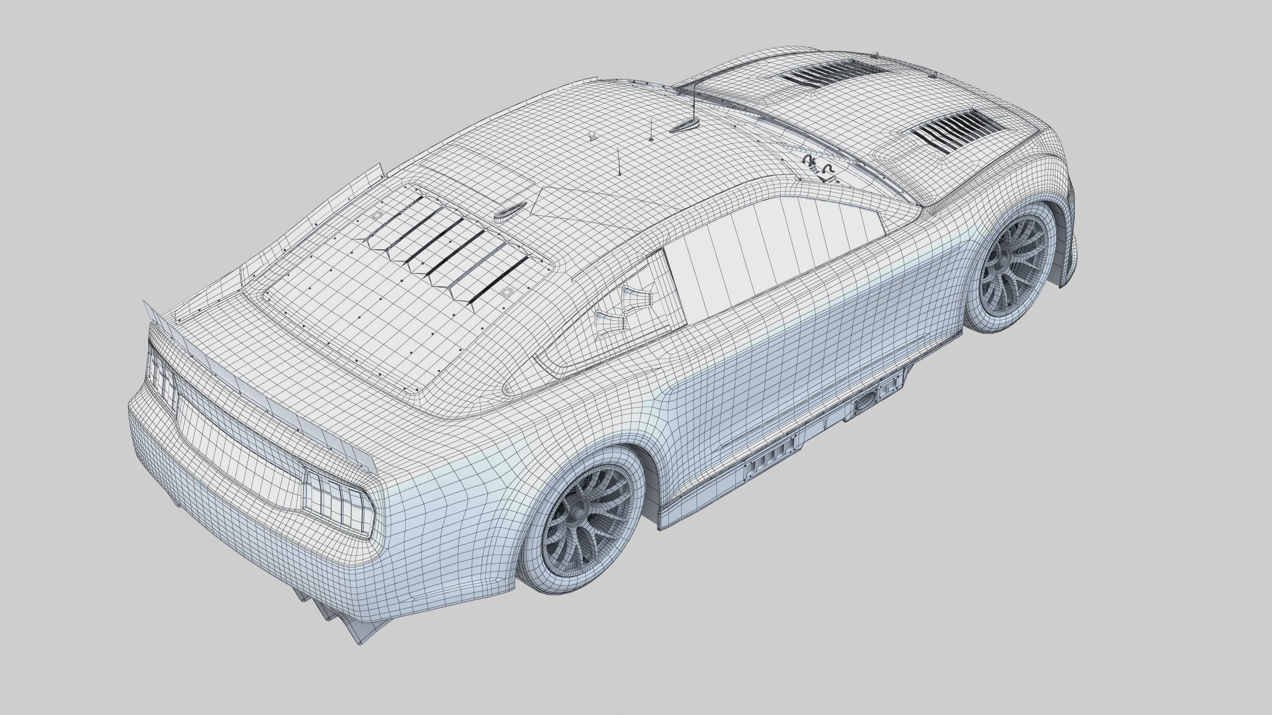 NASCAR Mustang 2024 Template 3D model_17
