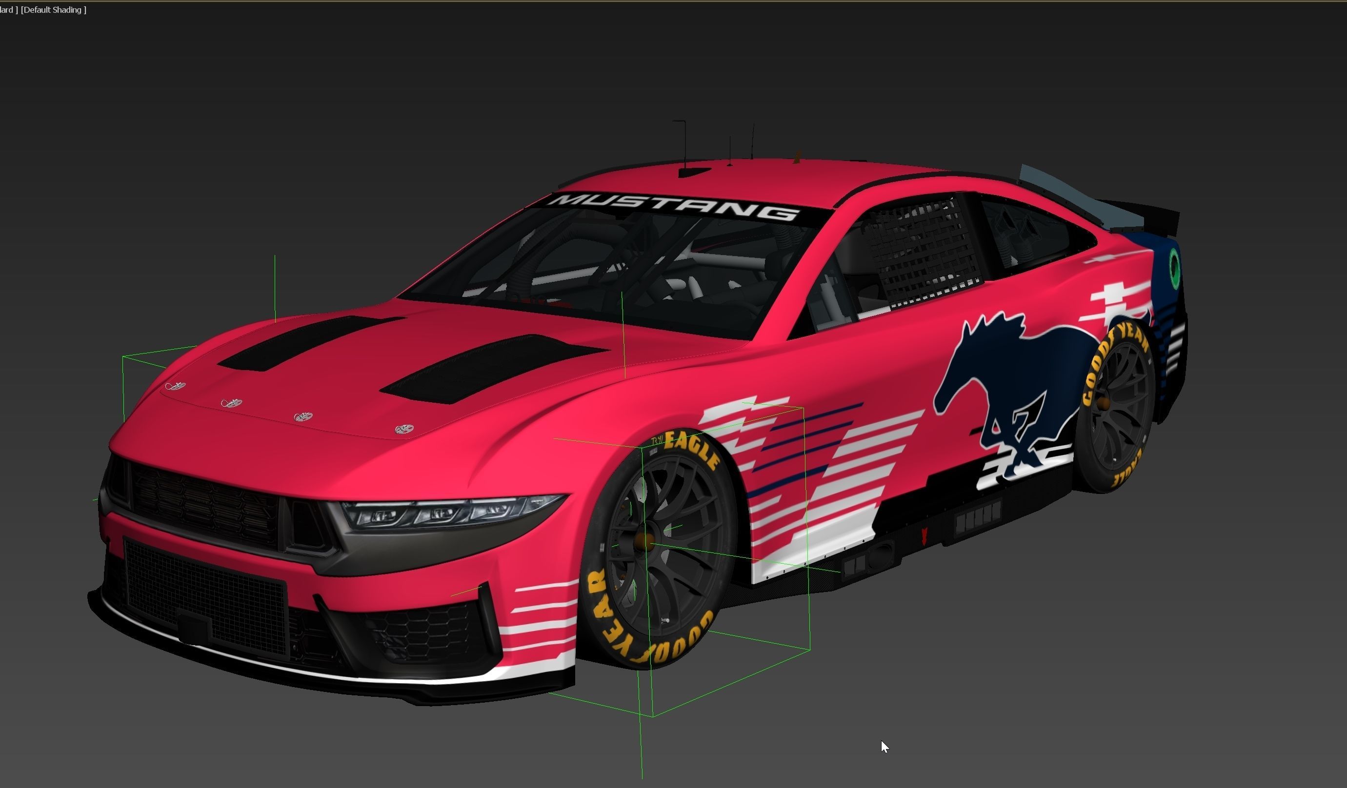 NASCAR Mustang 2024 Template 3D model_22