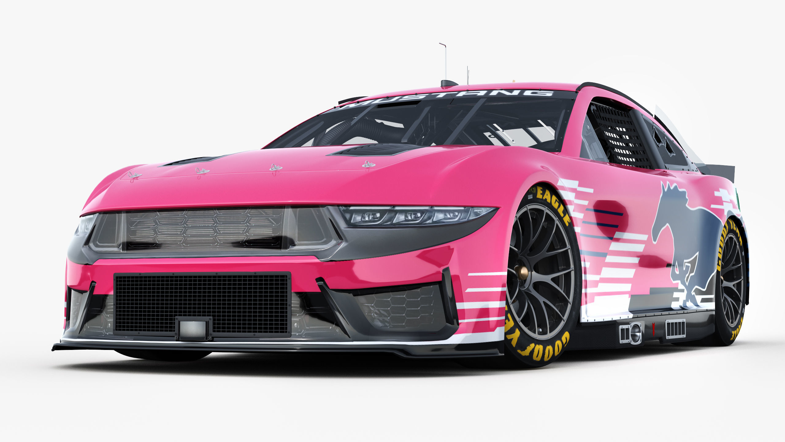 NASCAR Mustang 2024 Template 3D model_12