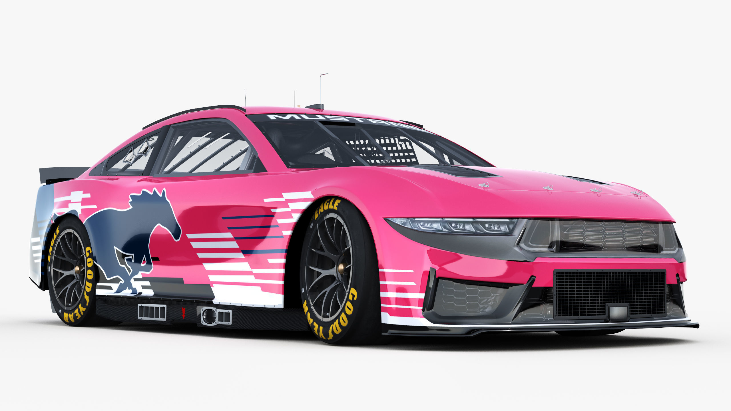 NASCAR Mustang 2024 Template 3D model_9