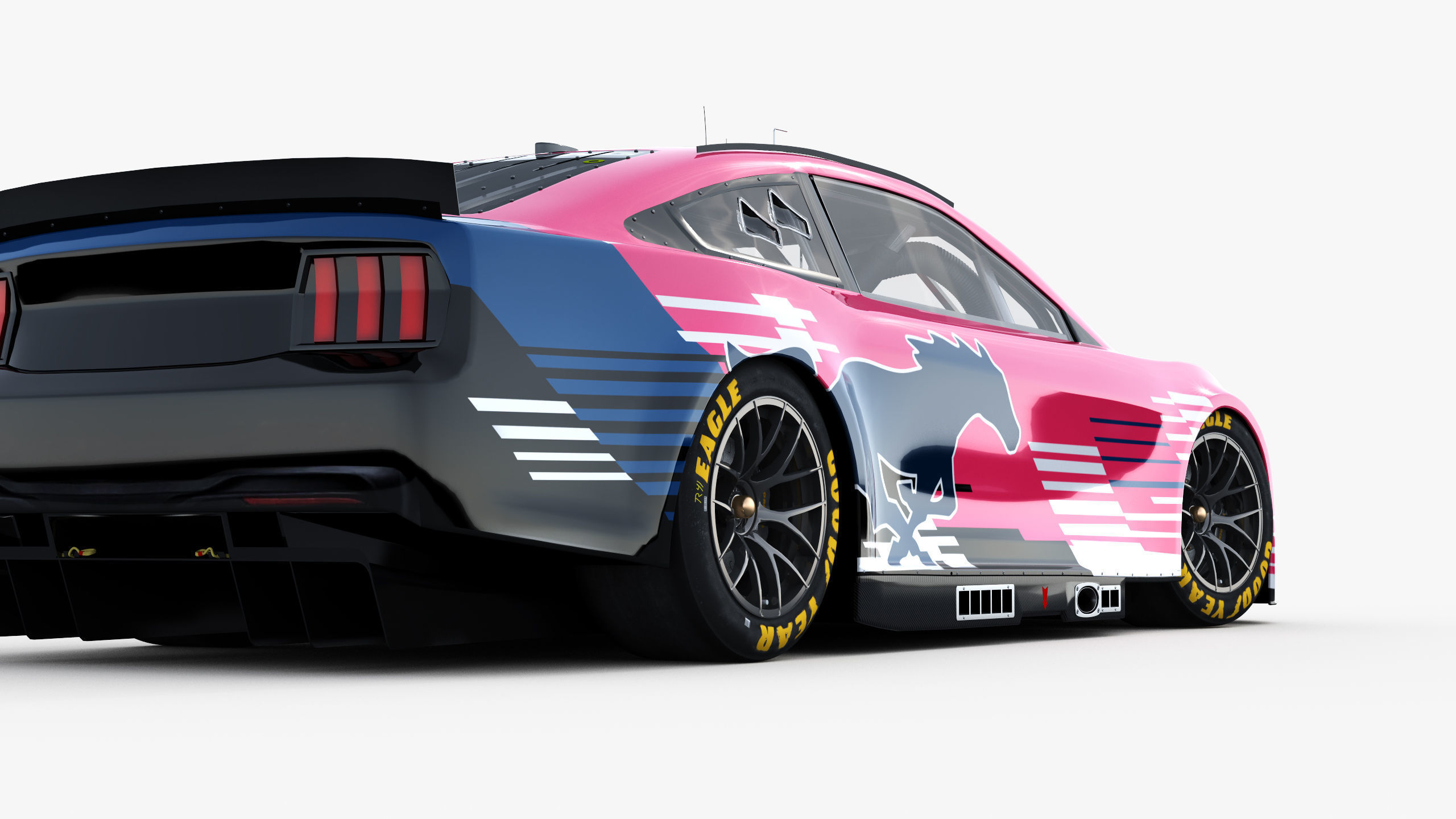 NASCAR Mustang 2024 Template 3D model_13