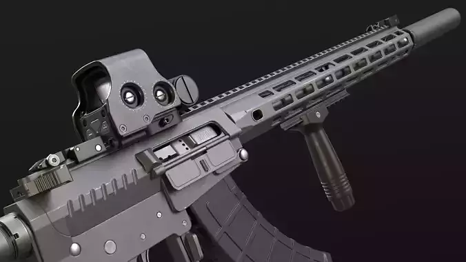 Assault Rifle 762x39 Low-poly 3D model